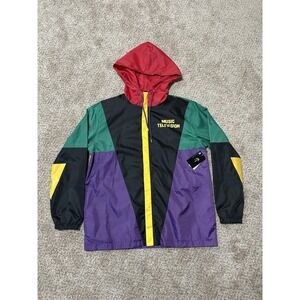 Vintae Deadstock MTV Full Zip Windbreaker Mens XL Multicolor Color Block Music